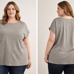 Maurices Women’s Lattice Shoulder Detail Top – Size XXL